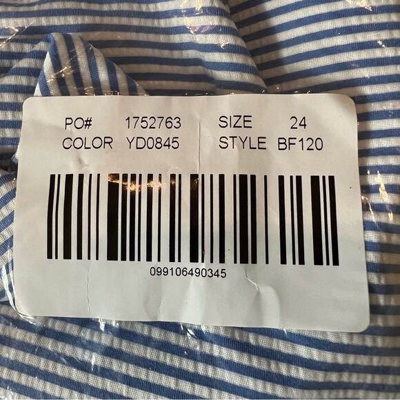 J.CREW Ruched One Shoulder One Piece in Seersucker Light Blue Ruched Sides NEW - Picture 11 of 12